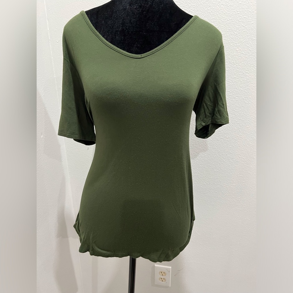 Super soft, casual top with strappy back feature.